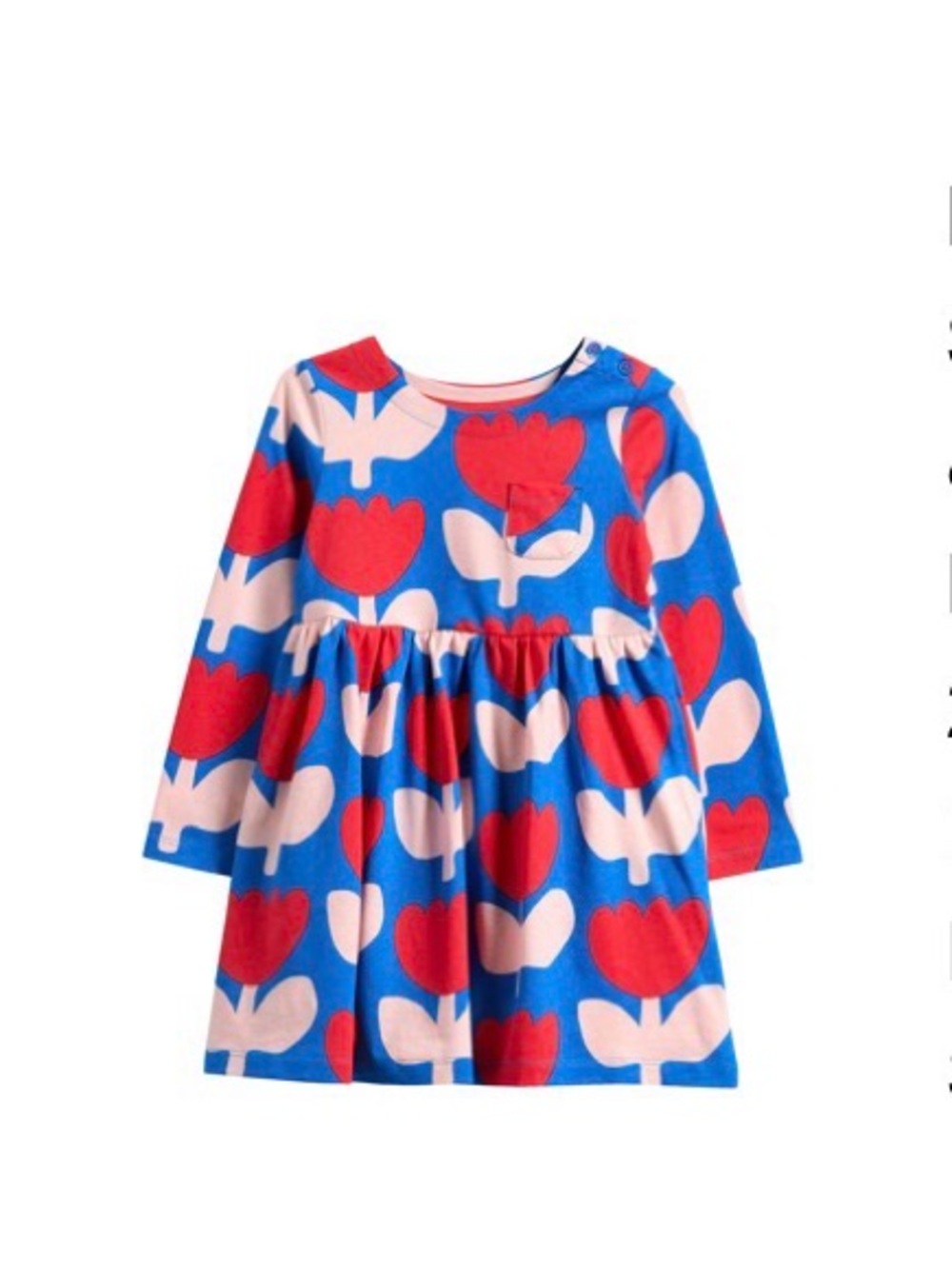 Mini Boden Kids' Tulip Print Long Sleeve Cotton Dress KINGFISHER BLUE red
2-3Y